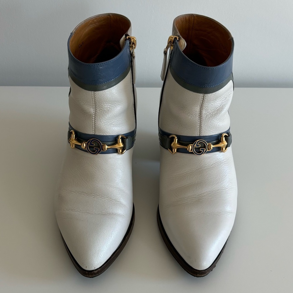 Gucci "Quentin" Leather Equestrian Ankle Boots